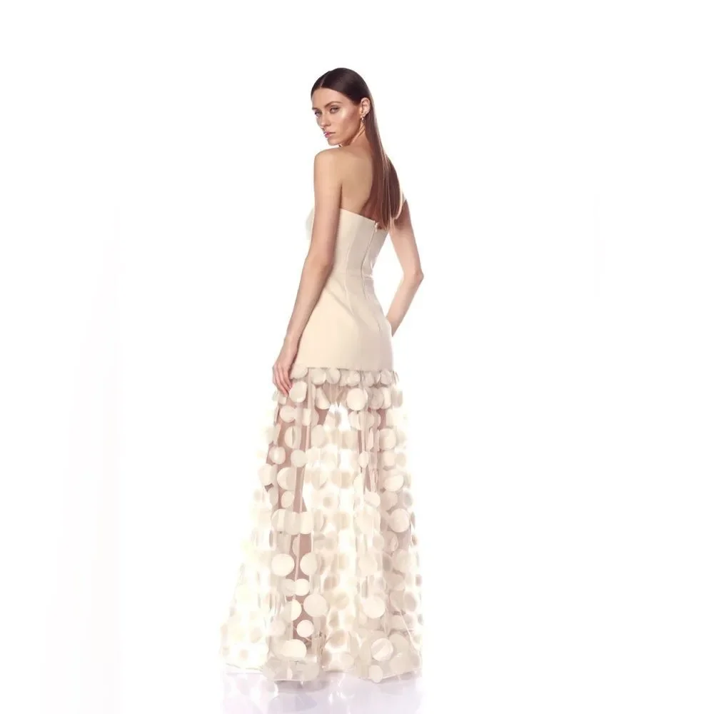 NWOT BRONX AND BANCO HARPER STRAIGHT DRESS in Cream Strapless Wedding Gown - Picture 3 of 16